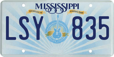 MS license plate LSY835