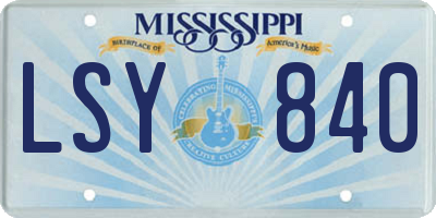 MS license plate LSY840
