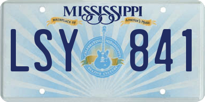 MS license plate LSY841