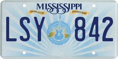 MS license plate LSY842