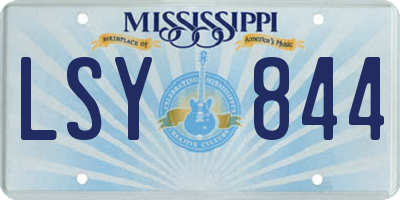 MS license plate LSY844