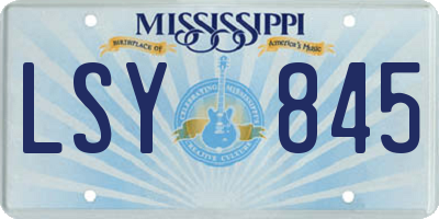 MS license plate LSY845