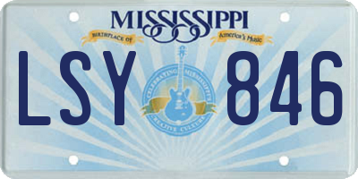 MS license plate LSY846