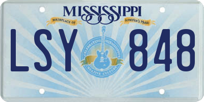 MS license plate LSY848