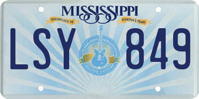 MS license plate LSY849
