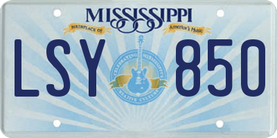 MS license plate LSY850