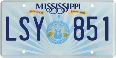 MS license plate LSY851