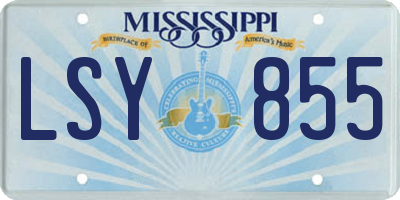 MS license plate LSY855
