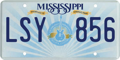 MS license plate LSY856