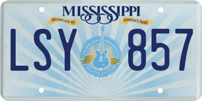 MS license plate LSY857