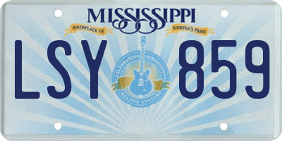 MS license plate LSY859