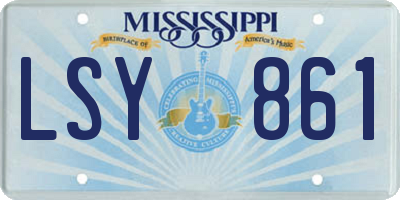 MS license plate LSY861