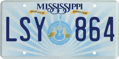 MS license plate LSY864
