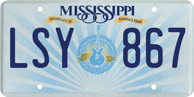MS license plate LSY867