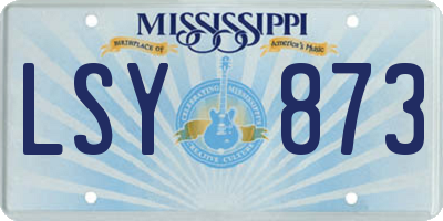 MS license plate LSY873