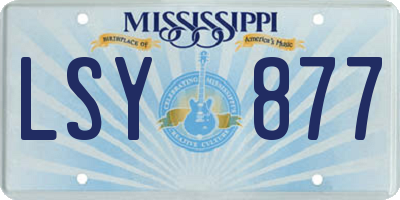 MS license plate LSY877