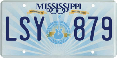 MS license plate LSY879