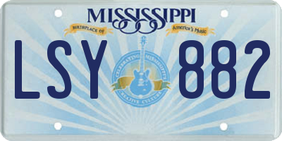 MS license plate LSY882