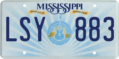 MS license plate LSY883