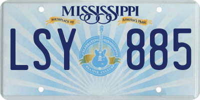 MS license plate LSY885