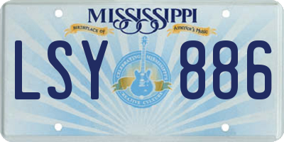 MS license plate LSY886