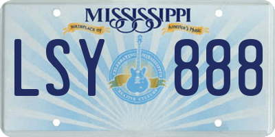 MS license plate LSY888