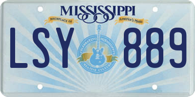 MS license plate LSY889