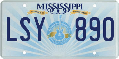 MS license plate LSY890