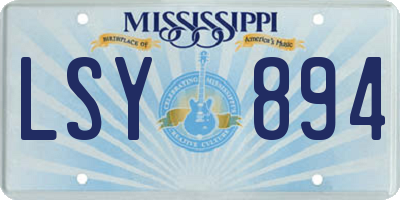 MS license plate LSY894