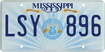 MS license plate LSY896