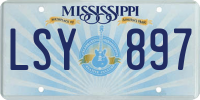 MS license plate LSY897