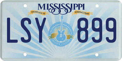 MS license plate LSY899