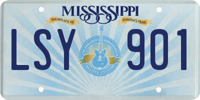MS license plate LSY901