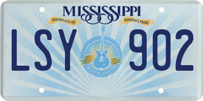MS license plate LSY902
