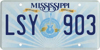 MS license plate LSY903