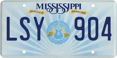 MS license plate LSY904
