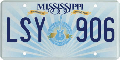MS license plate LSY906