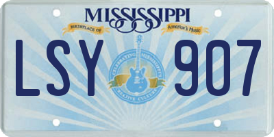 MS license plate LSY907
