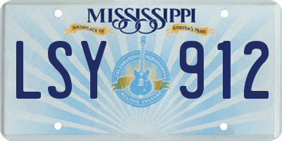 MS license plate LSY912