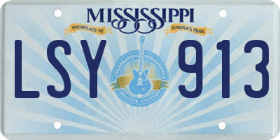 MS license plate LSY913