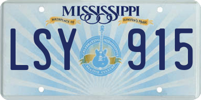 MS license plate LSY915