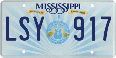 MS license plate LSY917