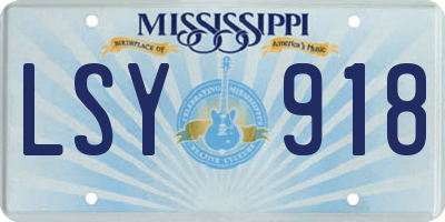 MS license plate LSY918