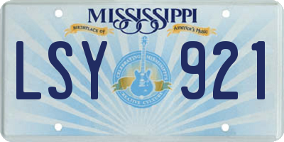 MS license plate LSY921