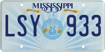 MS license plate LSY933