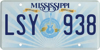 MS license plate LSY938
