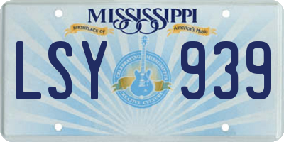 MS license plate LSY939
