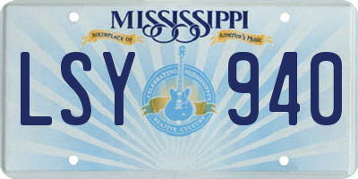 MS license plate LSY940