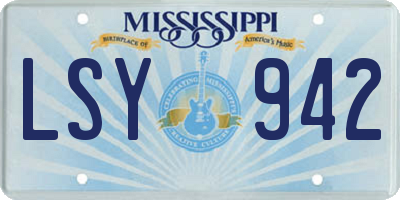 MS license plate LSY942
