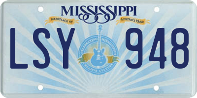 MS license plate LSY948